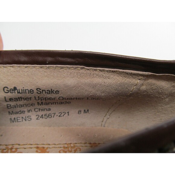 Stacy Adams Genuine Snake Brown Leather Tassel Loafers Mens Size US 8 M - Picture 7 of 12